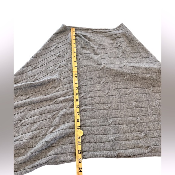 Exclusive Cashmere Poncho Shawl Lightweight Cable Knit Gray One Size - Picture 9 of 9